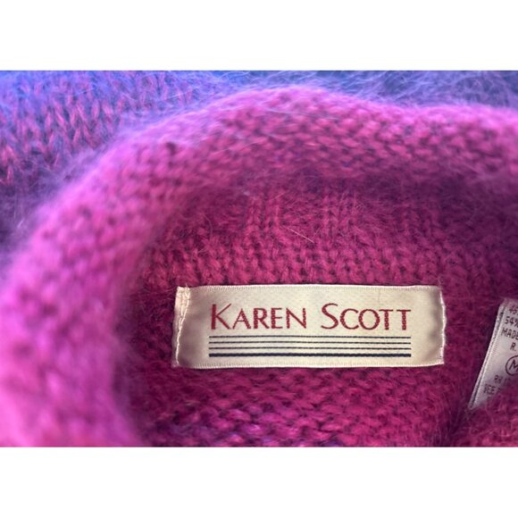 Vintage Mohair Ombre Sweater Sz M Artsy Cozy  Indie Colorblock Knit Pullover - Picture 5 of 7